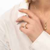 Twisted Pearl Sterling Silver Ring